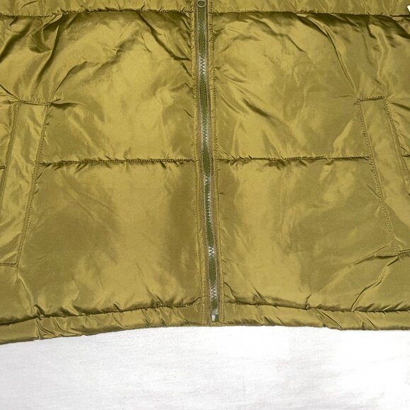 Unisex Olive Green Puffer Jacket –Lightweight Quilted Zip-Up – Forever 21 Size L - Picture 3 of 8